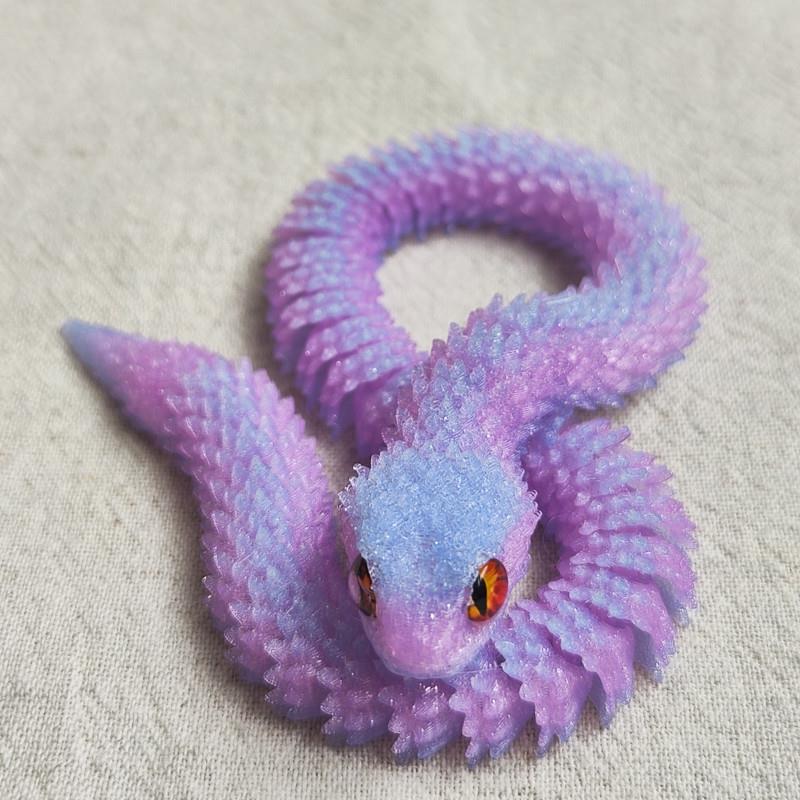 。立体关节蛇网红3D打印蝰蛇摆件儿童玩具模型手办创意礼品鱼缸造