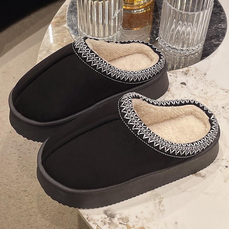 。2024年新款麂皮绒棉拖鞋女秋冬室内居家用厚底网红森女毛毛棉拖