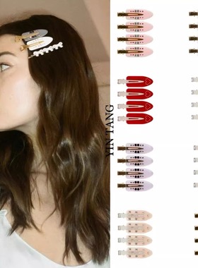 现货 EMI JAY甜美复古无痕化妆边夹刘海夹网红一字夹侧边发卡