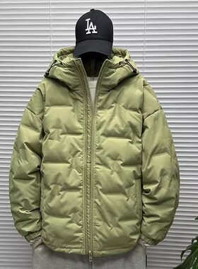 连帽软壳羽绒衣服男士冬季装大码胖子oversize青少年白鸭羽绒外套