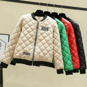 棉衣女短款 小棉袄妈妈棒球服外套 小个子冬季 2021新款 轻薄棉服女装