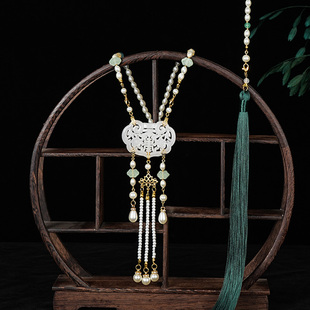 汉服配饰项链带背云一套 长背云流苏璎珞 羿墨 如意