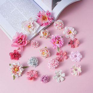 仿真花花朵头饰新娘发夹 森系簪花发饰头花 古装造型假花鲜花夹子