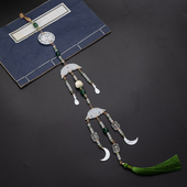 绿色汉服战国袍曲裾配饰宿命感复古腰佩禁步岫玉流苏挂饰 菀青