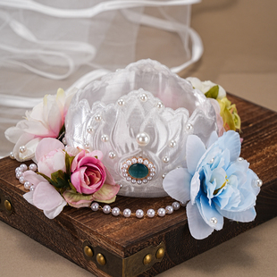 《漫棠》宋制发冠头饰 汉服配饰发饰3d打印仙气莲花发冠