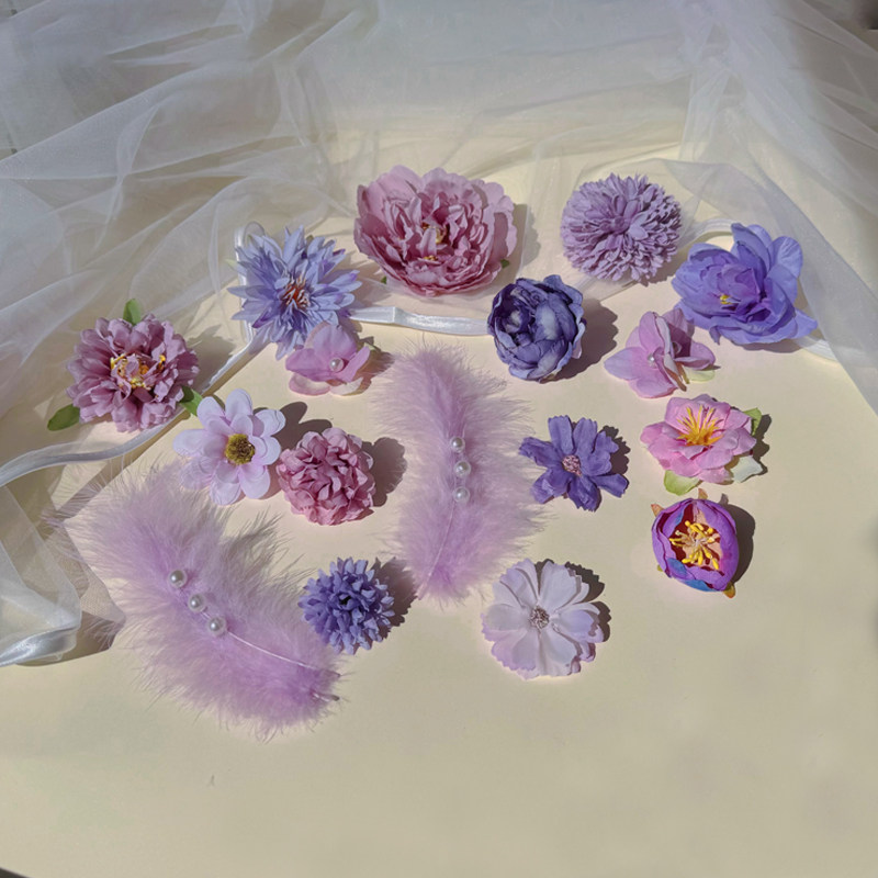春夏紫色系羽毛发夹仙美绣球花朵发夹仙气头饰旅游拍照民族风发饰,饰品/流行首饰/时尚饰品新,发饰,淘宝优惠券,粉丝福利购,淘宝优惠卷