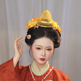 良造坊新款古风明制汉服狄髻凤冠汉服婚礼妆造复原冠头面金网配饰