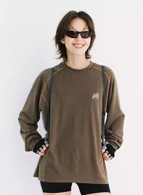 E86BRAND男女同款长袖T恤秋季新款条纹运动时尚百搭上衣打底衫潮