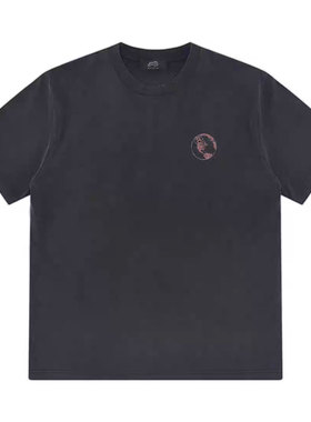 E86BRAND 水洗破坏字母印花做旧短袖