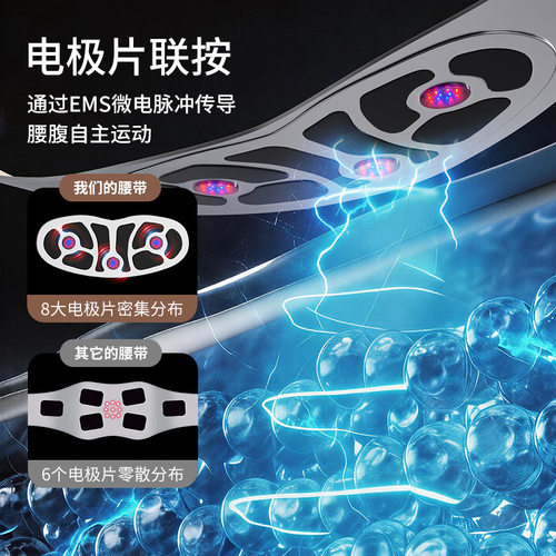 全燃红蓝光美塑仪ems微电流懒人健身腰部塑形腰带按摩仪
