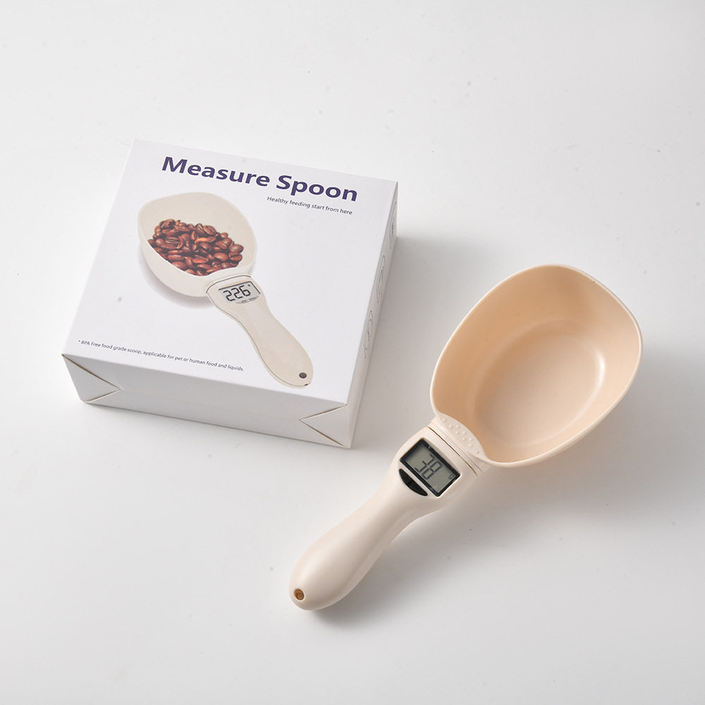 亚马逊800G狗粮勺子秤家用手柄宠物定量勺子秤营养秤辅食狗粮秤
