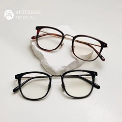 yellows plus neal复古雕花余文乐同款方框纯钛进口板材眼镜框架