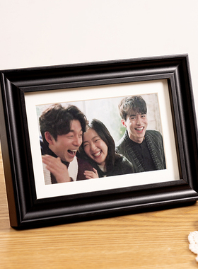 黑色相框空框摆台6/7/8/10寸a4素描框A3拼图画框装裱订定制尺寸