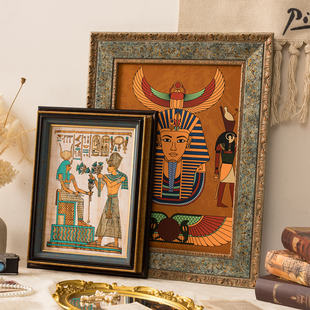 埃及纸莎草画相框a3a4任意尺寸定制复古油画装 裱空框 饰外框挂墙装