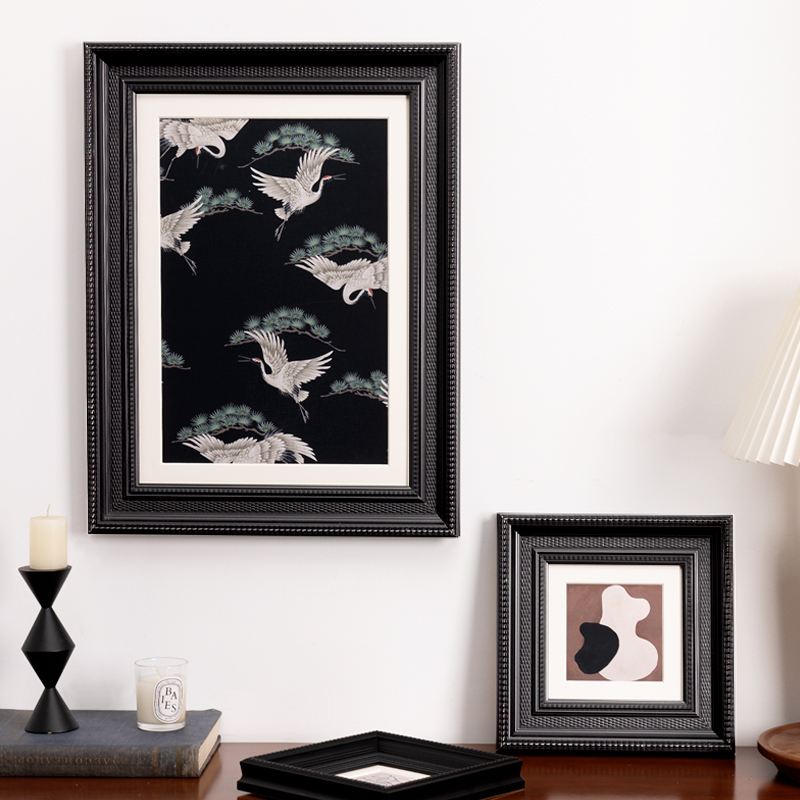 黑色画框空框装裱中古风相框摆台