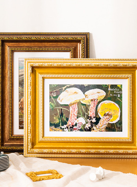 美式复古大画框装裱16 20寸4开8K大相框空框挂墙a4a3油画框架定制