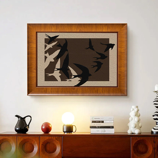 实木画框空框装裱法式中古风装饰画diy油画外框复古相框挂墙定制