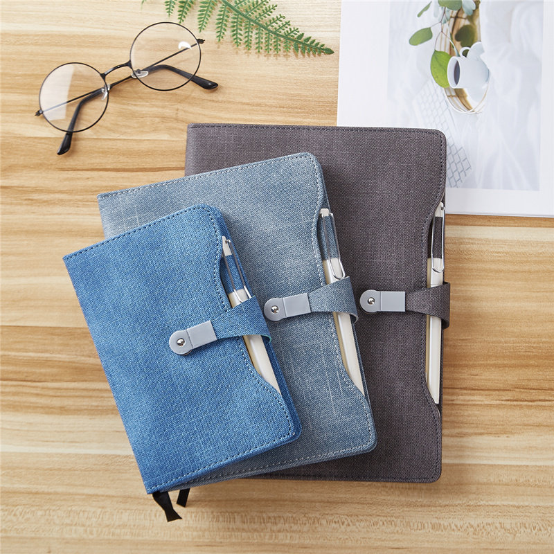 GANGXIN 선물 상자 A5 간단한 비즈니스 B5 복고풍 가죽 대학생 일기 A6 자기 버클 회의 기록부