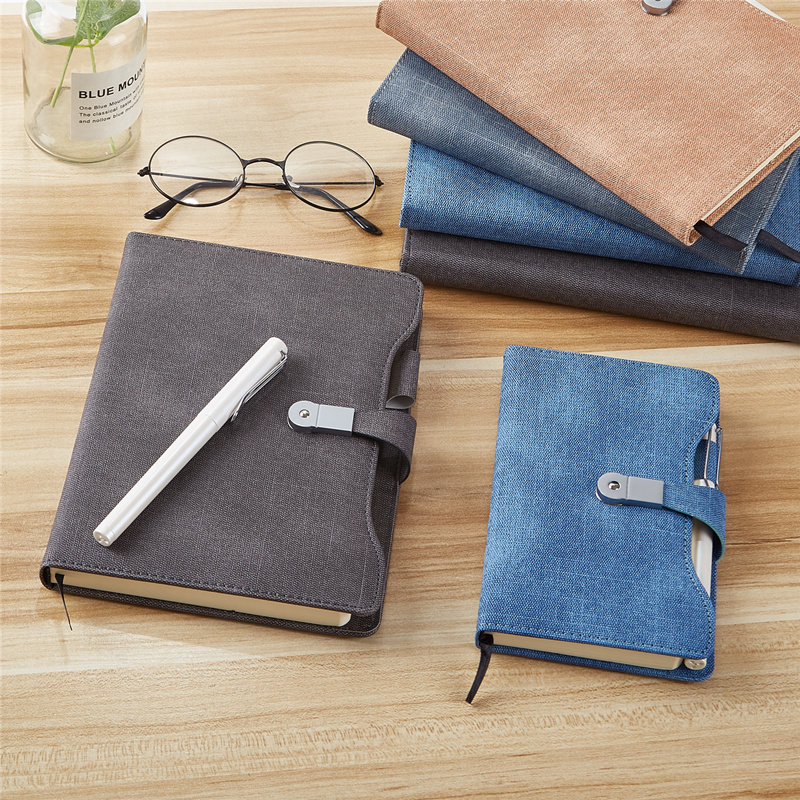 GANGXIN 선물 상자 A5 간단한 비즈니스 B5 복고풍 가죽 대학생 일기 A6 자기 버클 회의 기록부