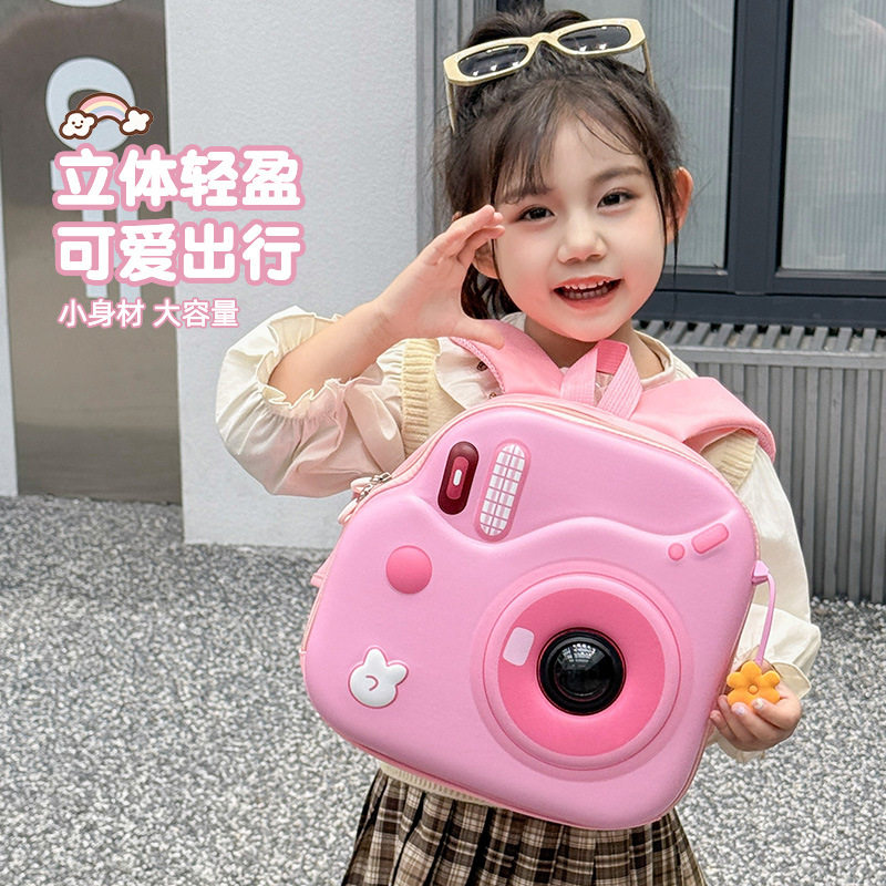 超萌个性儿童相机包新款幼儿园背包LED闪光蛋壳背包出行百搭炸街图片