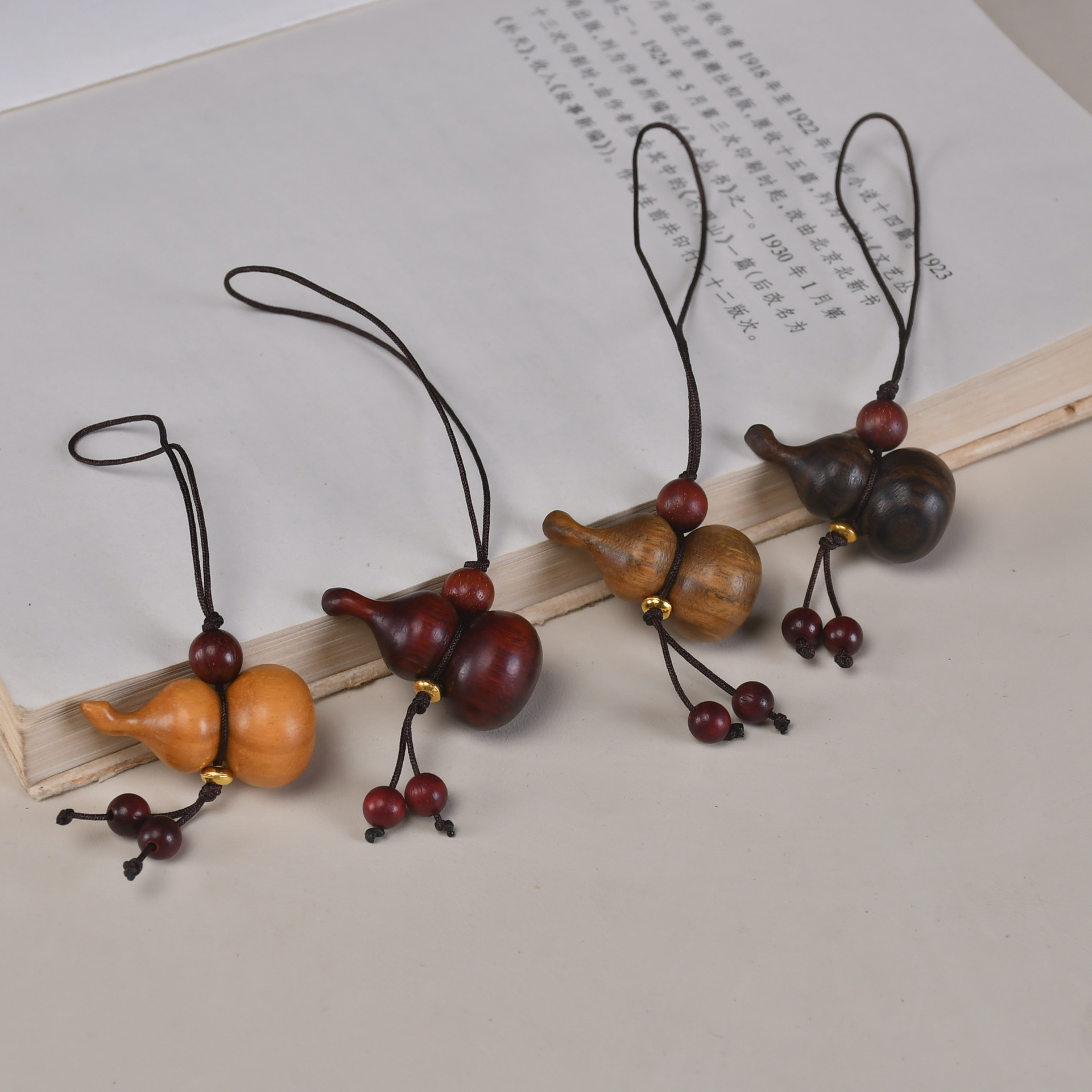 檀木葫芦福禄包包挂diy手工钥匙扣手机链挂饰创意配件男女通用