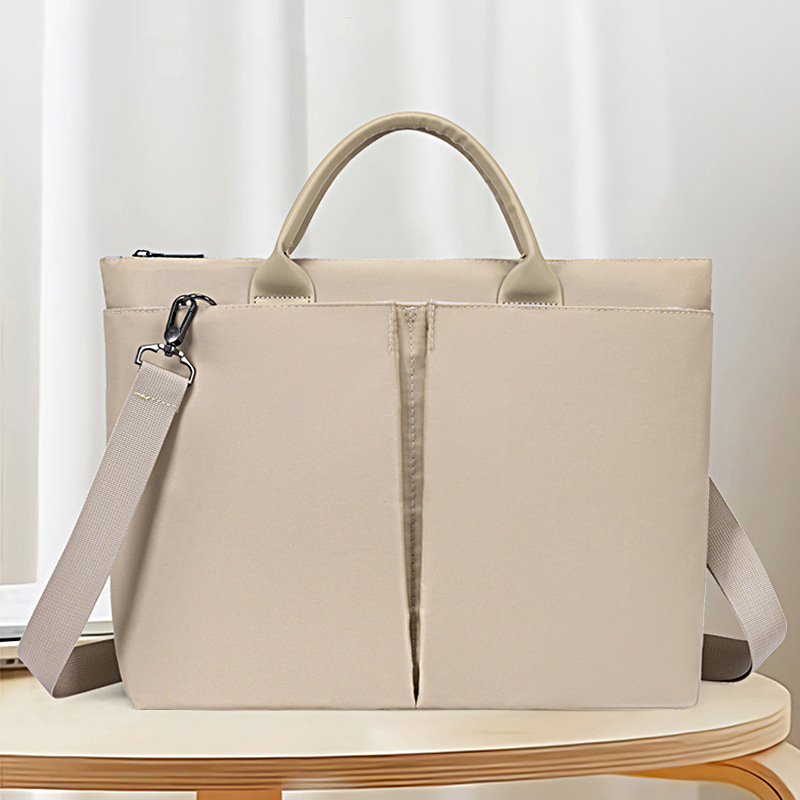 纯色手提包女士13寸14寸15寸笔记本电脑包手提公文包文件包印logo