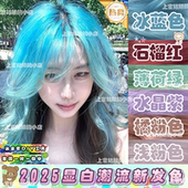 2026新款 流行色冰蓝色染发剂在家自己染学生薄荷绿紫灰色蓝灰色女