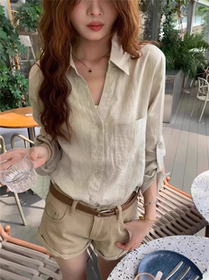 【小四专享】8969#法式复古设计感长袖衬衫女春季气质老钱风上衣