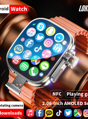 LOKMAT欧亚版插卡电话智能手表wifi视频通话可旋转头下载软件