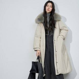 过膝加厚羽绒服冬季 2025冬季 大毛领派克服女长款 韩版 外套 新款