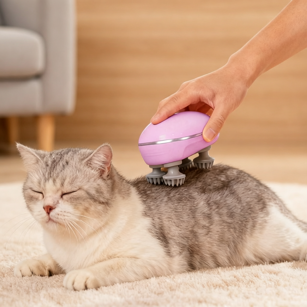 宠物猫咪电动头部按摩器充电多功能智能宠物按摩仪宠物美容用品