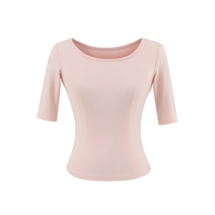包邮美式辣妹弹力收腰性感大U领短袖T恤女显瘦紧身短款打底上衣