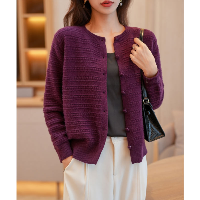 密熊羊毛针织开衫女秋冬