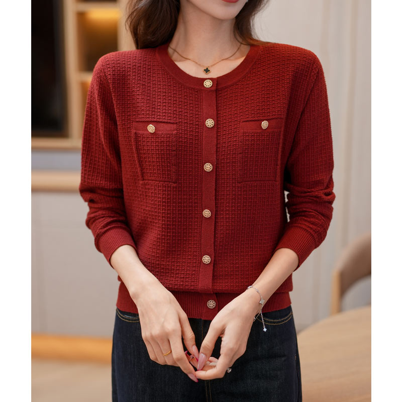 小香风提花宽松毛衣女秋装