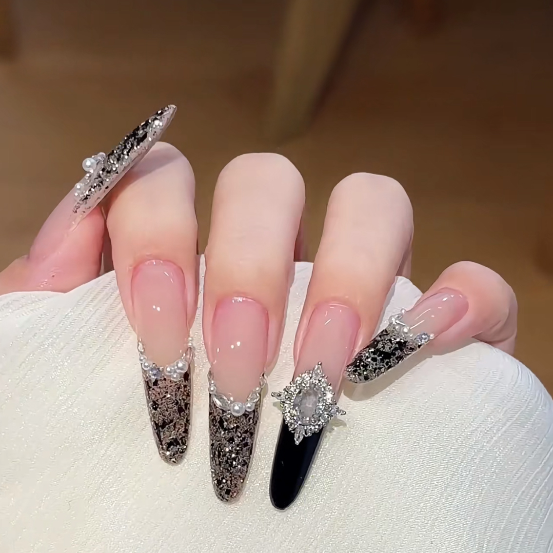 橘指大方穿戴美甲手工长款小香风