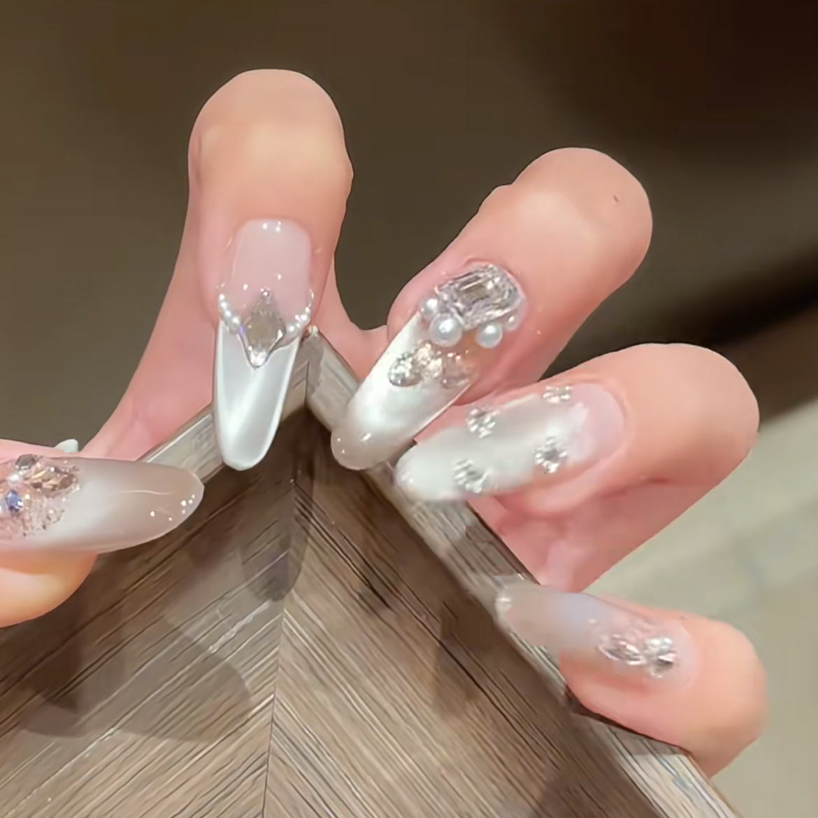 轻奢水精灵手工穿戴美甲春夏网红