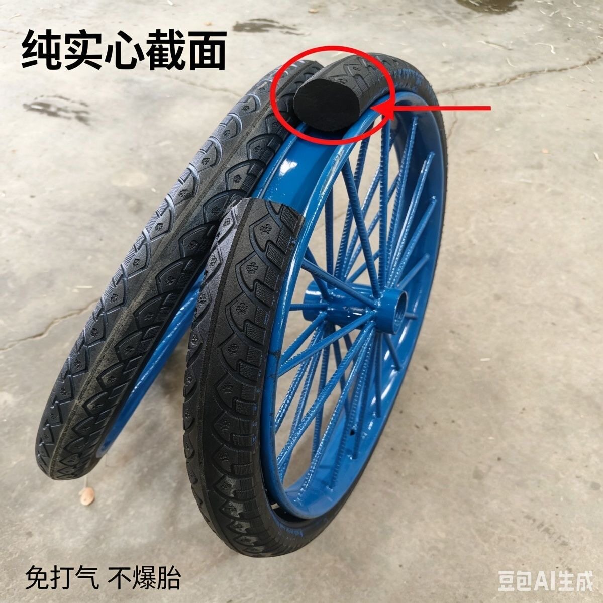 工地斗车纯实心橡胶轮胎子手推车斗车建筑工地加重工地斗车纯实心