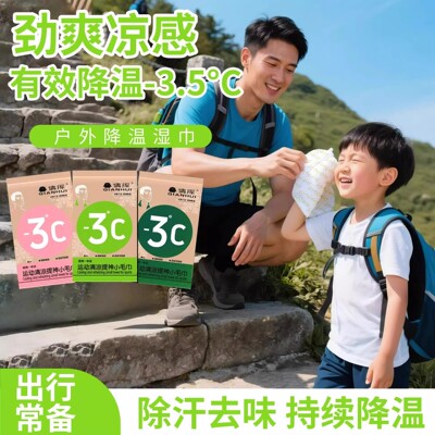 冰感降温湿巾凉感去汗小