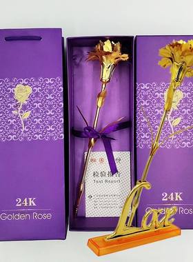 24k金箔康乃馨花金康乃馨送母亲妈妈生日礼物实用母亲节创意