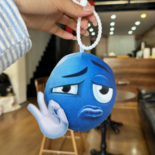 小蓝豆搞怪抽象表情创意设计钥匙扣背包挂饰
