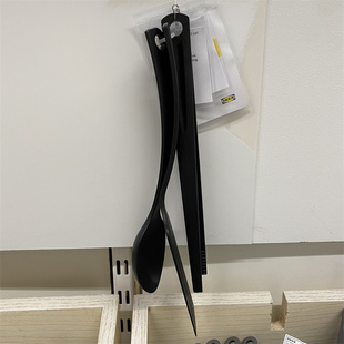 宜家格纳普厨具3件套塑料 汤勺 锅铲 镊子耐高温 黑色国内代购