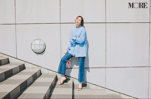 LOUN日单女士水洗牛仔宽松阔腿喇叭裤 柔软细腻面料显瘦高腰22秋