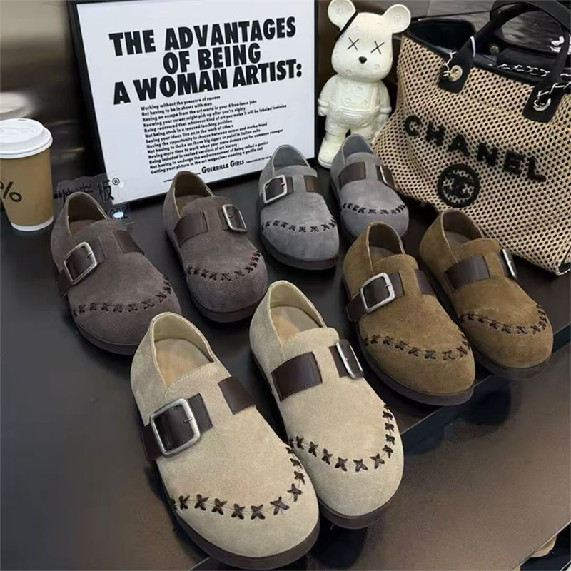 早春新款休闲风勃肯鞋女磨砂皮搭扣舒适懒人鞋平底一脚蹬百搭女鞋,女鞋,勃肯鞋/软木鞋,淘宝优惠券,粉丝福利购,淘宝优惠卷