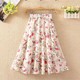 碎花裙女小个子高腰中长新薄款 2026夏季 显瘦蝴蝶结垂感雪纺半身裙