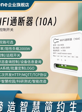 wifi双路10A通断器WIFI继电器智能开关断路器API二次开发MQTT/TCP
