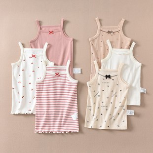 分夏款轻薄女孩吊带背心中大儿童上衣纯棉a类宝宝背心打底衫凉快
