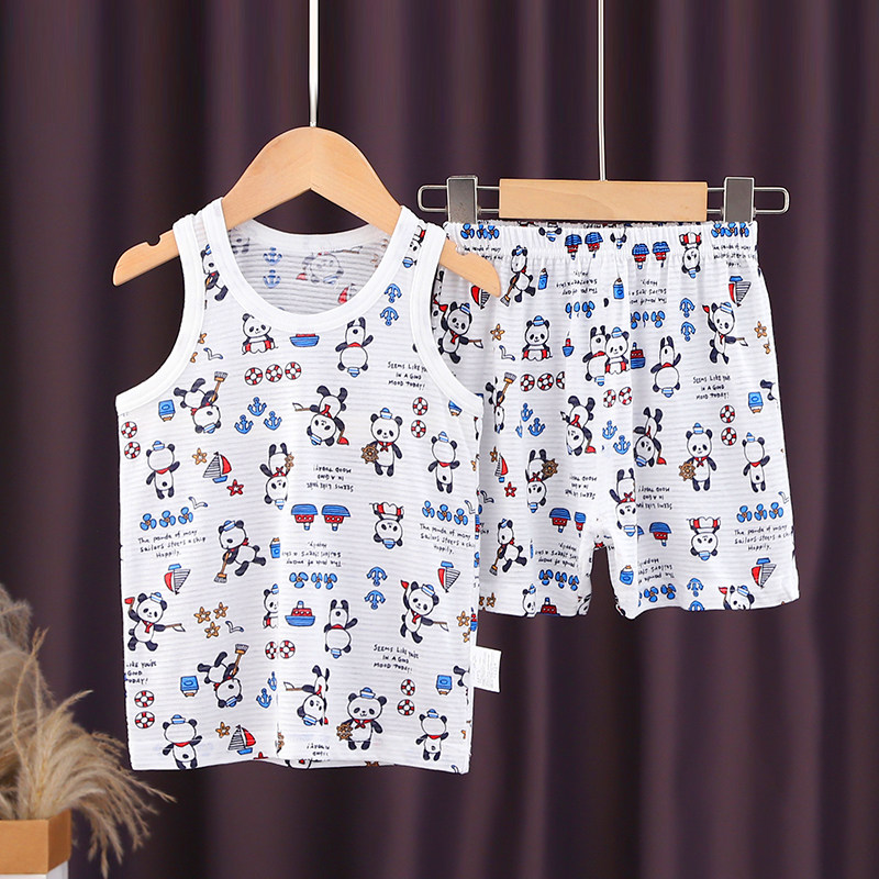 新款日系男女童吸汗透气薄款休闲空调服居家夏季背心三分短裤套装,童装/婴儿装/亲子装,家居服套装,淘宝优惠券,粉丝福利购,淘宝优惠卷