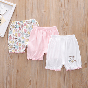 夏季新款日系卡通吸汗透气清爽女童三分裤灯笼裤短裤打底家居外出