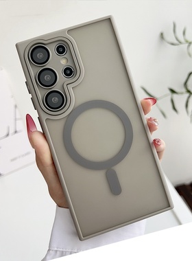 适用三星s24ultra手机壳带镜头膜s23plus摄像头全包s25u磨砂肤感s24磁吸s23u防摔s22u高级感s24+外壳s22u