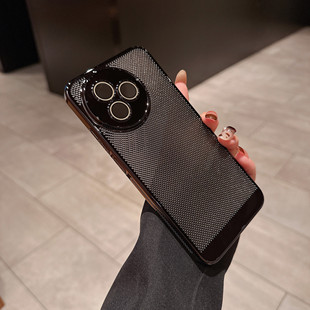 【透气散热】适用于红米k80至尊版手机壳高级感电镀k80自带镜头膜k70pro散热网孔轻薄小米15创意时尚外壳14